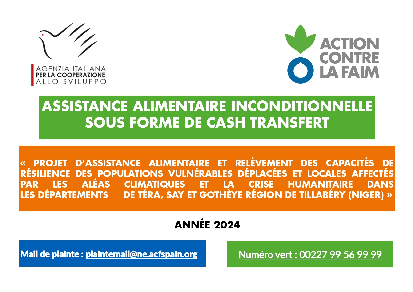 Action contre la Faim : Cash Inconditionnel pour soutenir 2 100 personnes à Gothèye