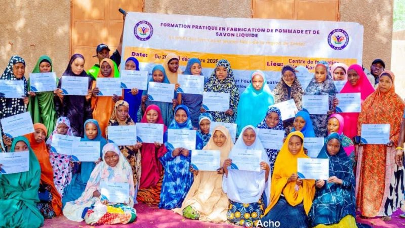 Zinder : l&rsquo;ONG Jeunesse Action leadership JAL clôture une formation en fabrication de savon et remet des attestations à 30 femmes et jeunes filles